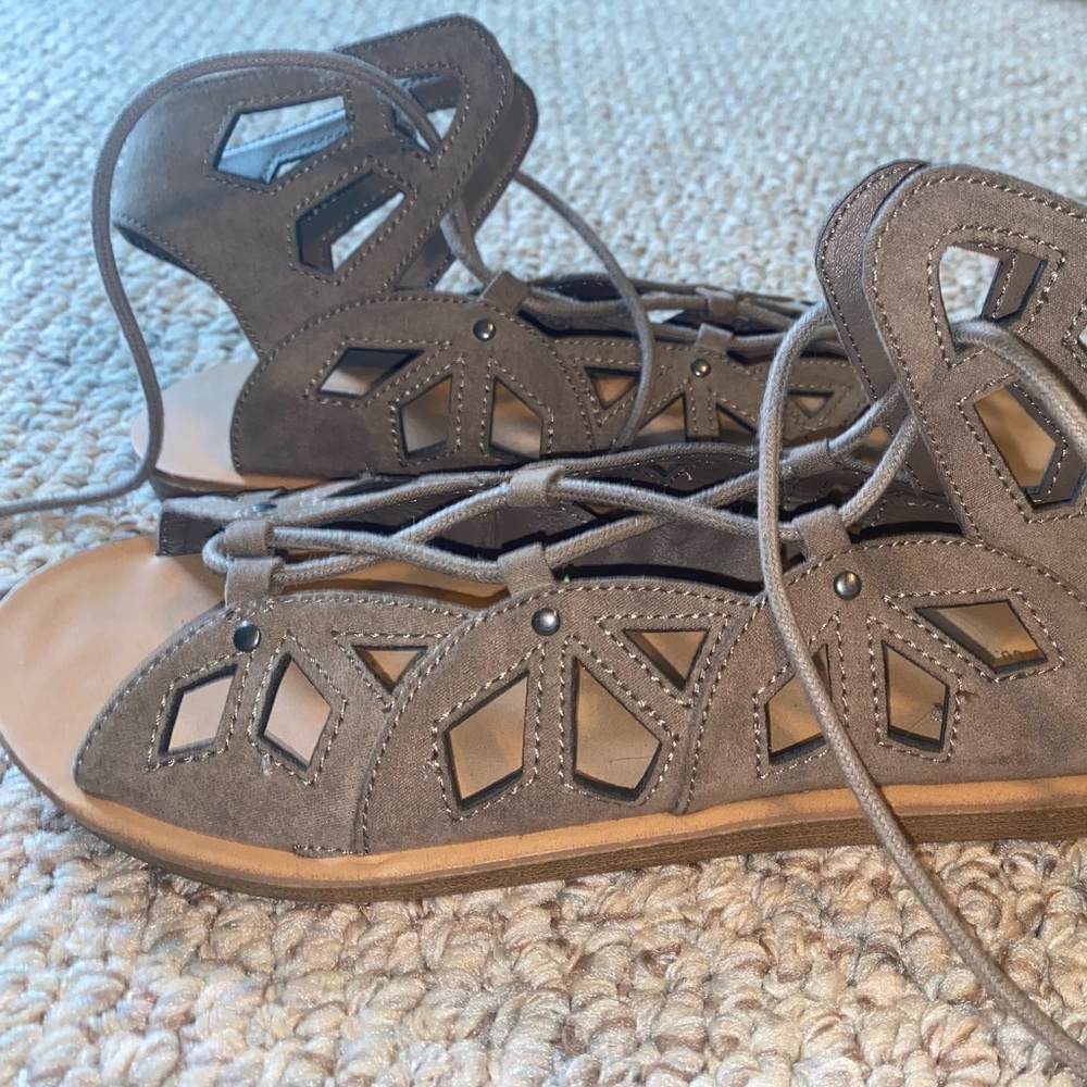 Strappy Brown Sandals Size 8